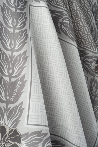 Four Seasons Grey Cotton Floss Scarf - Imannoor (4)