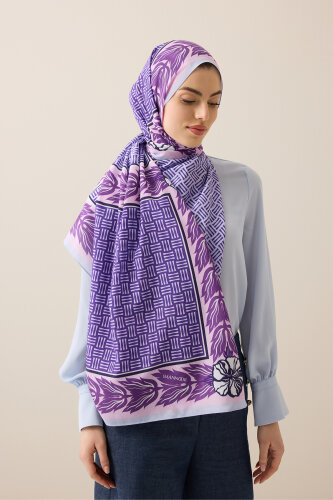 Four Seasons Lilac Cotton Floss Scarf - Imannoor (3)