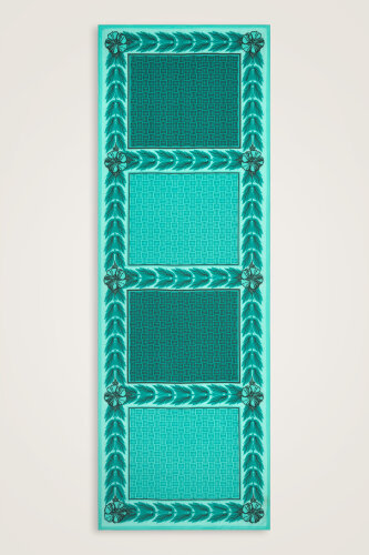 Four Seasons Turquoise Cotton Floss Scarf - Imannoor (1)