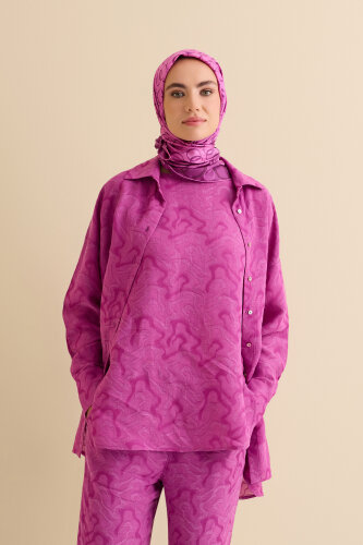 Fuşya Keten Jakar Atlet - Imannoor