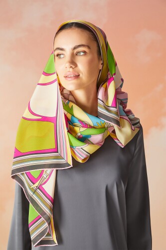 Galata Silk Shawl Pastel - 2