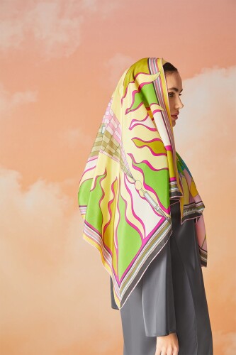 Galata Silk Shawl Pastel - 4