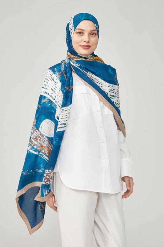 Galaxy Silk Shawl Blue - 2