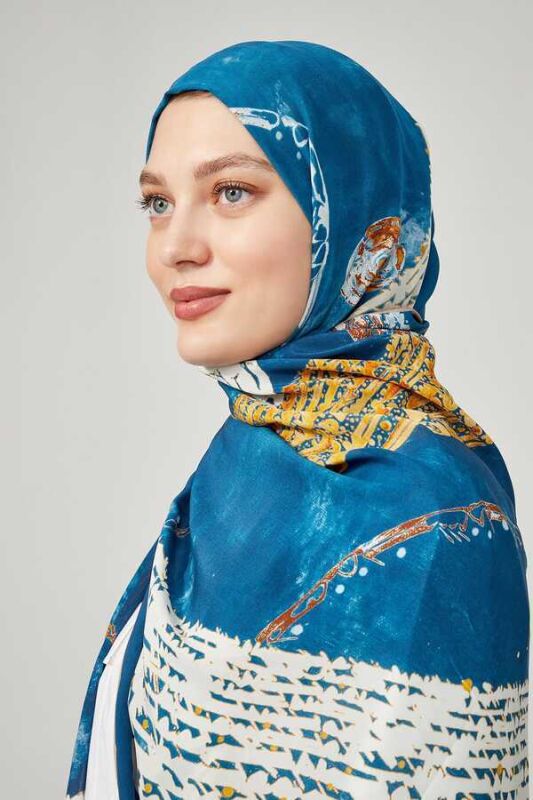 Galaxy Silk Shawl Blue - 5