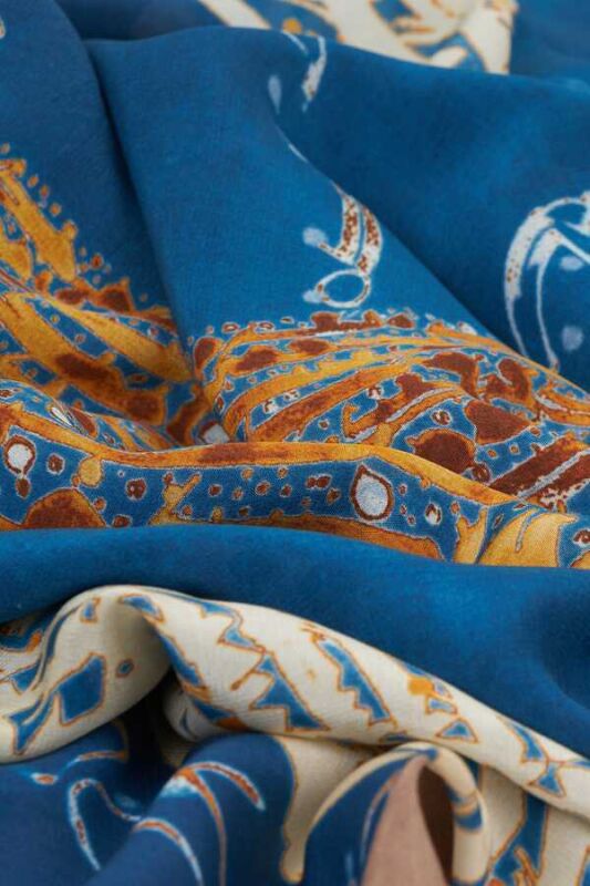 Galaxy Silk Shawl Blue - 3
