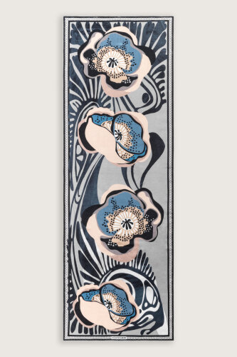 Gelincik Gri Pamuk Floş Şal 72x212 - Imannoor (1)