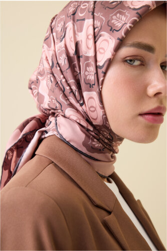 Girdap Pudra Tivil İpek Eşarp 95x95 - Imannoor (3)
