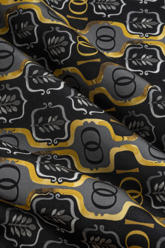 Girdap Siyah-Altın Tivil İpek Eşarp 95x95 - Imannoor (4)