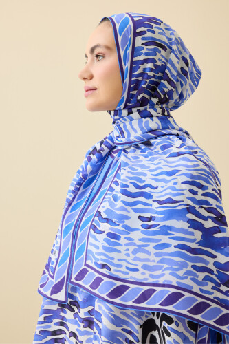 Göl Kenarı Mor Krep İpek Kaftan Şal 70x210 