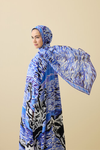 Göl Kenarı Mor Krep İpek Kaftan Şal 70x210 - Imannoor (3)