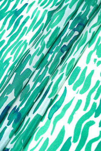 Göl Kenarı Yeşil Krep İpek Kaftan Şal 70x210 - 6