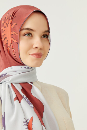 Gölge Mürdüm İpek Şal - 6