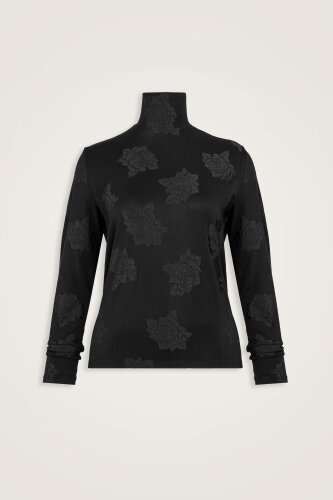 Gül Jakar Siyah Kısa Penye Bluz - Imannoor