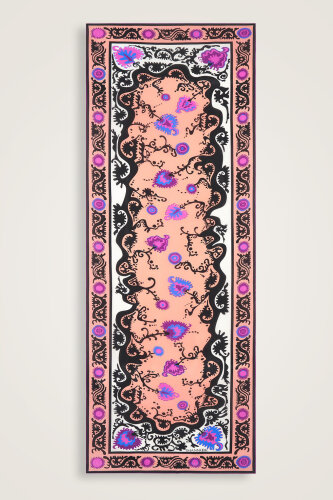 Hayat Pembe Krep İpek Kaftan Şal 70x210 - Imannoor (1)