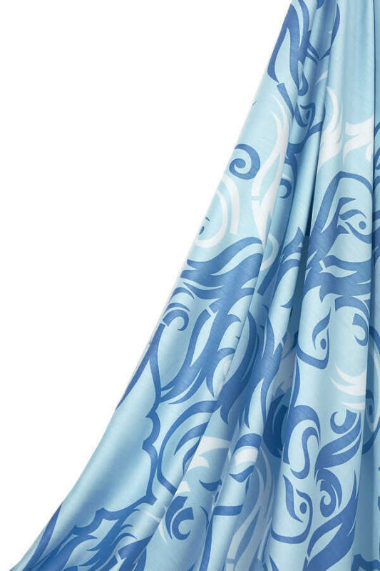 Hud Hud Silk Shawl Blue - 4