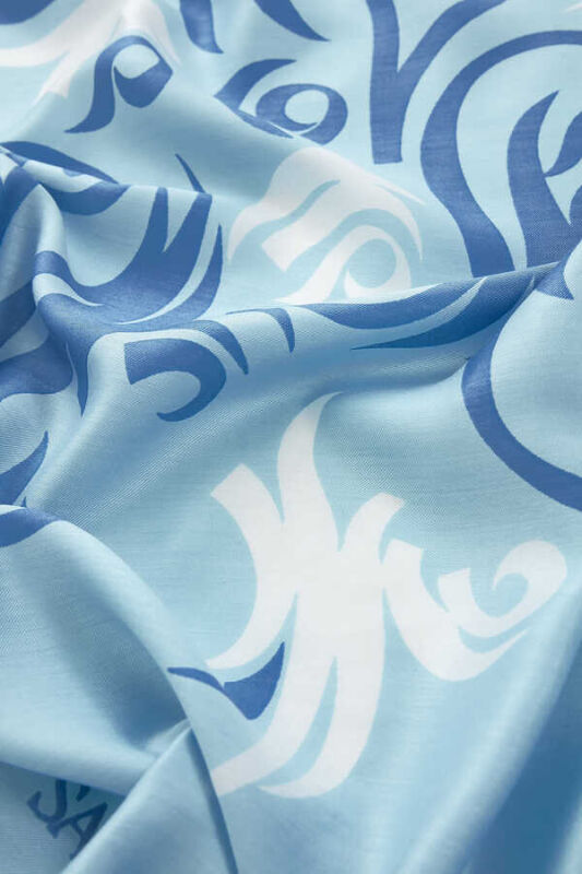 Hud Hud Silk Shawl Blue - 5