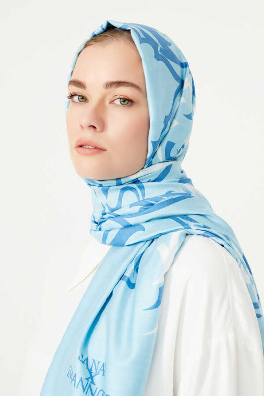 Hud Hud Silk Shawl Blue - 2