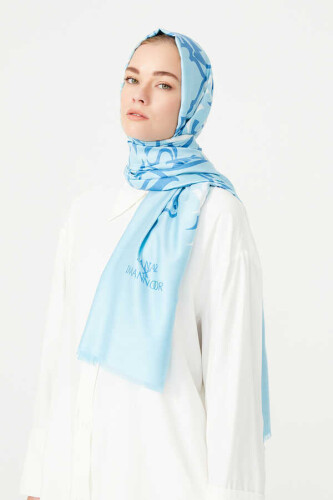 Hud Hud Silk Shawl Blue - 7