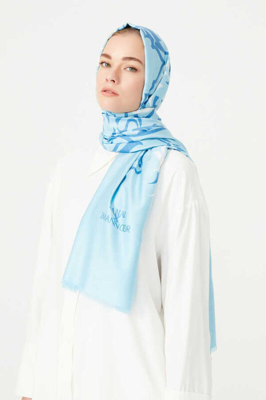 Hud Hud Silk Shawl Blue - 7