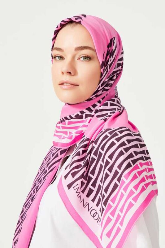 Hulahup Pembe İpek Eşarp - 6