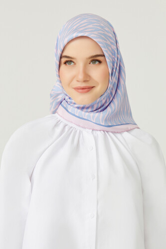 İkat Logo Twill Silk Scarf Blue - 2