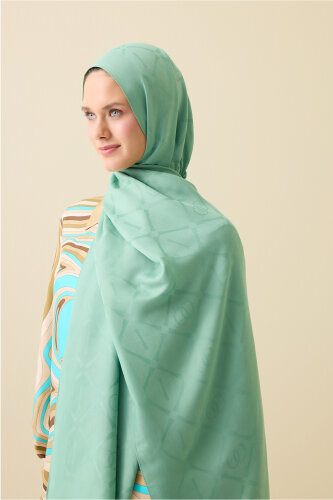 Iman I Baklava Mint Green Ramy Jacquard Shawl - Imannoor