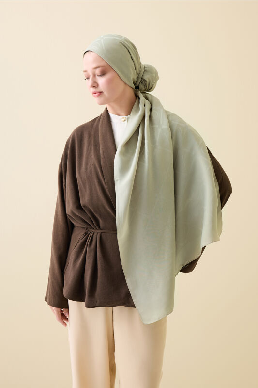 İman I Baklava Zümrüt Yeşili Ramy Jakar Şal 70x190 - 5