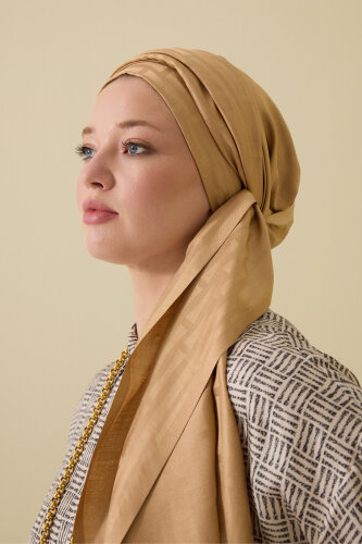 Iman I Bej İpek Şal 70x200 - Imannoor (1)