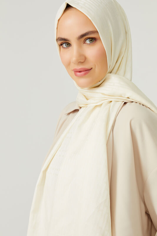 Iman I Cotton Silk Shawl Cream - 2