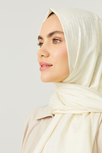 Iman I Cotton Silk Shawl Cream - 4