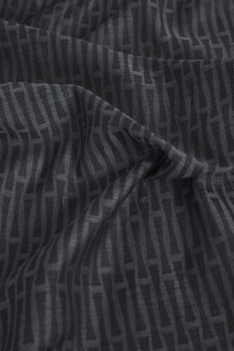 Iman I Cotton Silk Shawl Dark Grey - 5