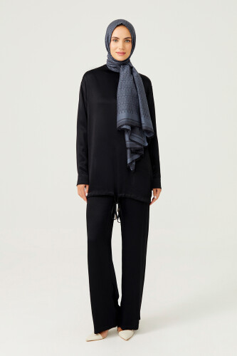 Iman I Cotton Silk Shawl Dark Grey - 6