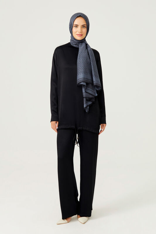 Iman I Cotton Silk Shawl Dark Grey - 6