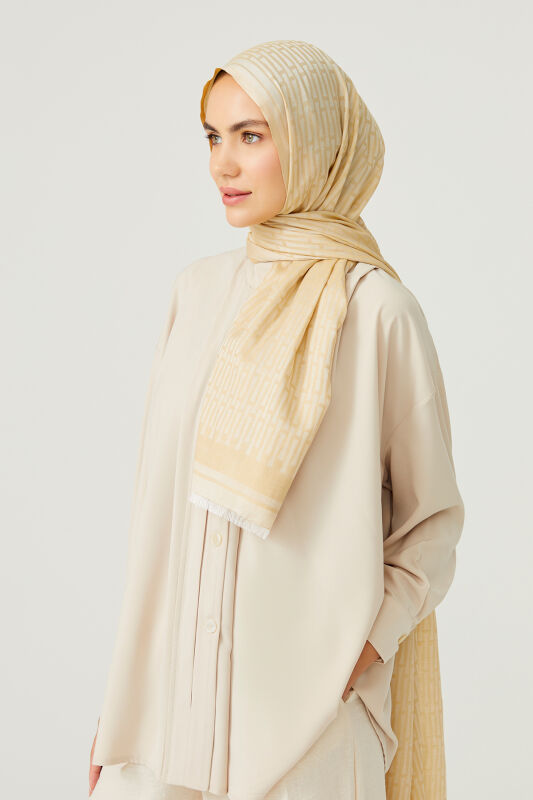 Iman I Cotton Silk Shawl Natural - 2