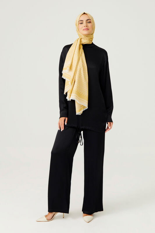 Iman I Cotton Silk Shawl Yellow - 6