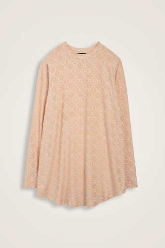 İman I Kafes Krem Jakar Penye Bluz - Imannoor (1)