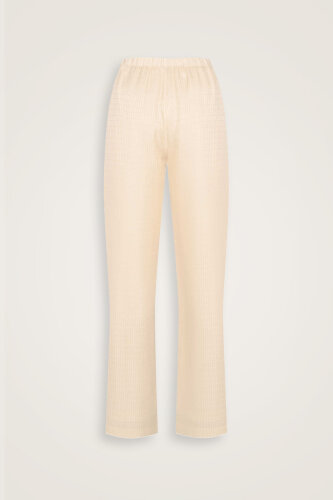 Iman I Krem İpek Pijama Pantolon - Imannoor