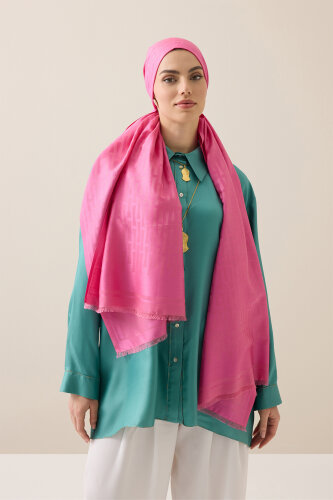 Iman I Pembe İpek Şal 70x200 - Imannoor
