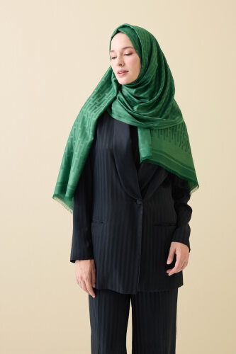 Iman I Zümrüt Yeşili İpek Şal 70x200 - Imannoor (3)