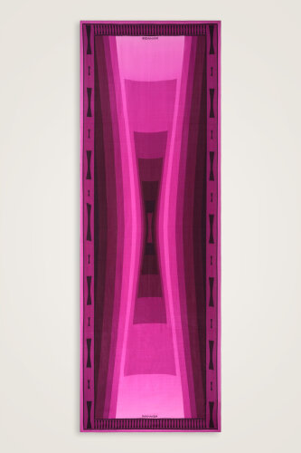 İman Kapısı Fuşya Floş Pamuk Şal 70x210 - Imannoor (2)