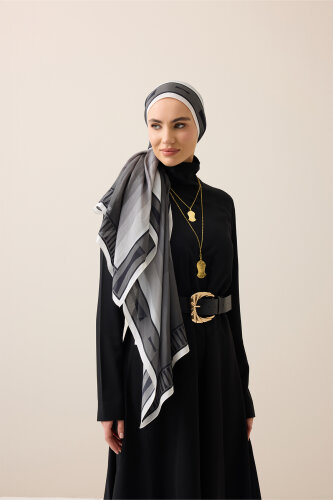 İman Kapısı Gri Floş Pamuk Şal 70x210 - Imannoor (4)