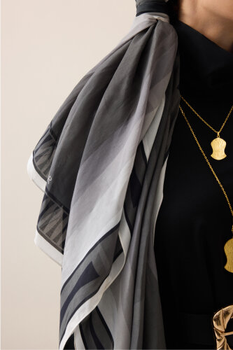 İman Kapısı Gri Floş Pamuk Şal 70x210 - Imannoor (3)