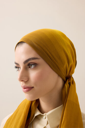 İman Kapısı Hardal Floş Pamuk Şal 70x210 - Imannoor (3)