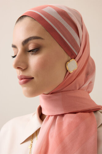 İman Kapısı Pudra Floş Pamuk Şal 70x210 - Imannoor (1)