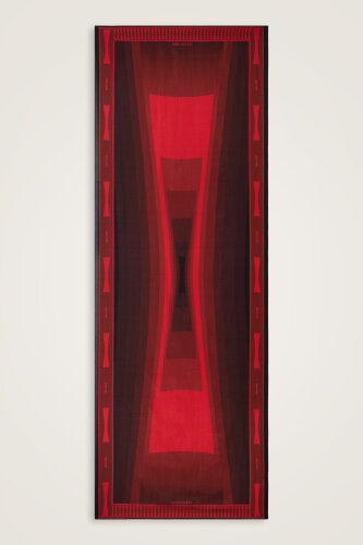 İman Kapısı Vişne Floş Pamuk Şal 70x210 - Imannoor (2)