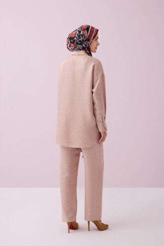 İman Kare Pudra İpek Pijama Pantolon - 3