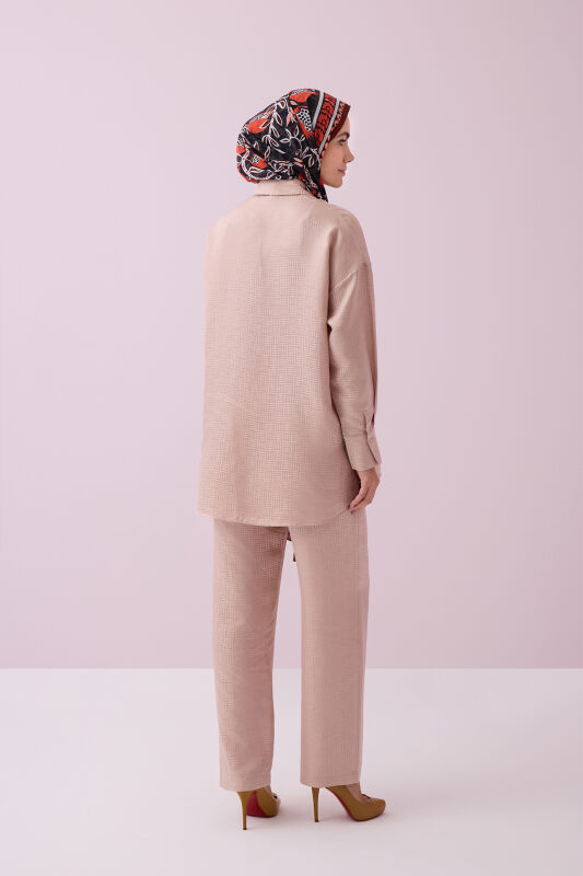 İman Kare Pudra İpek Pijama Pantolon - 3