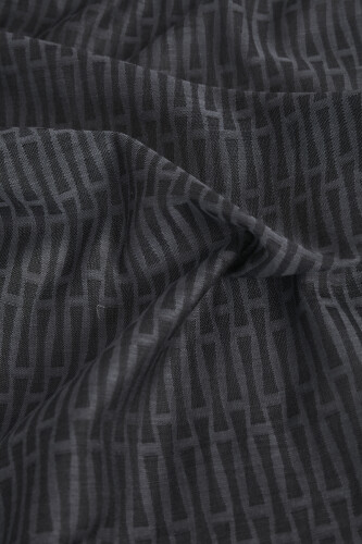 Iman i Siyah Pamuk İpek Şal <br>80x210 - Imannoor (2)