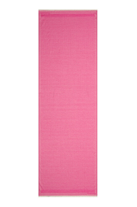 Iman Small Monogram Cotton Silk Shawl Fuchsia - 1