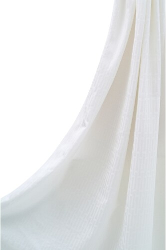 Iman Small Monogram Cotton Silk Shawl White - 3